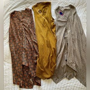 Lot of 3 Silk Sleeveless Dresses Made in India